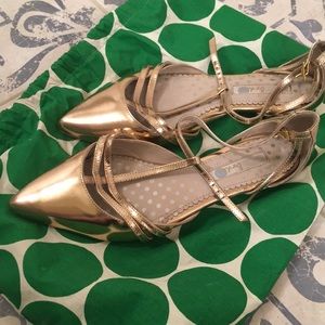 Boden rose gold flats